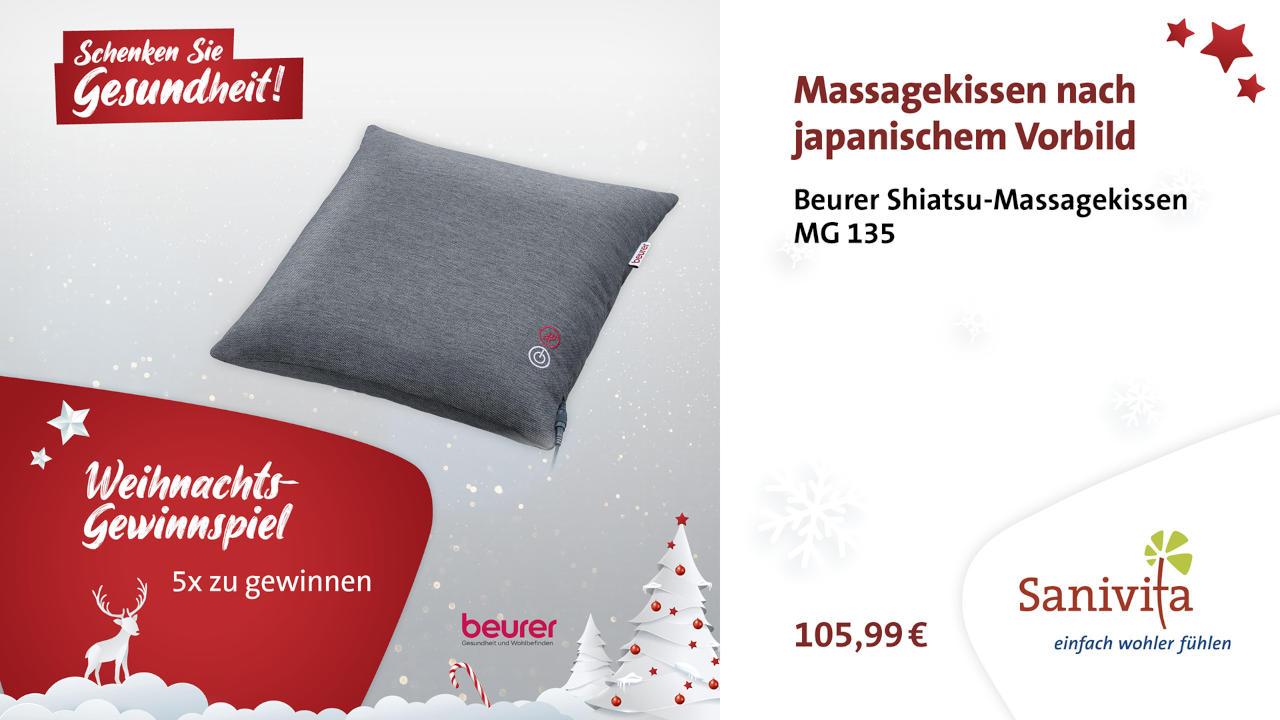 Sanivita Weihnachts-Gewinnspiel - Massagekissen zu gewinnen